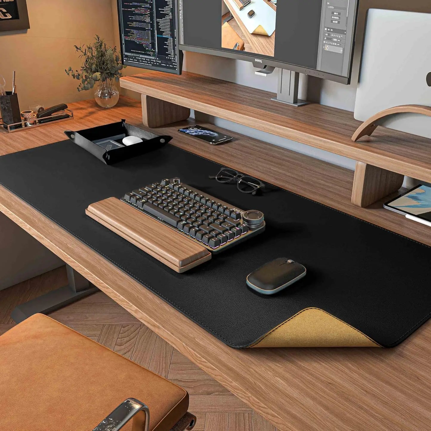 Dual Sided Leather Desk Mat