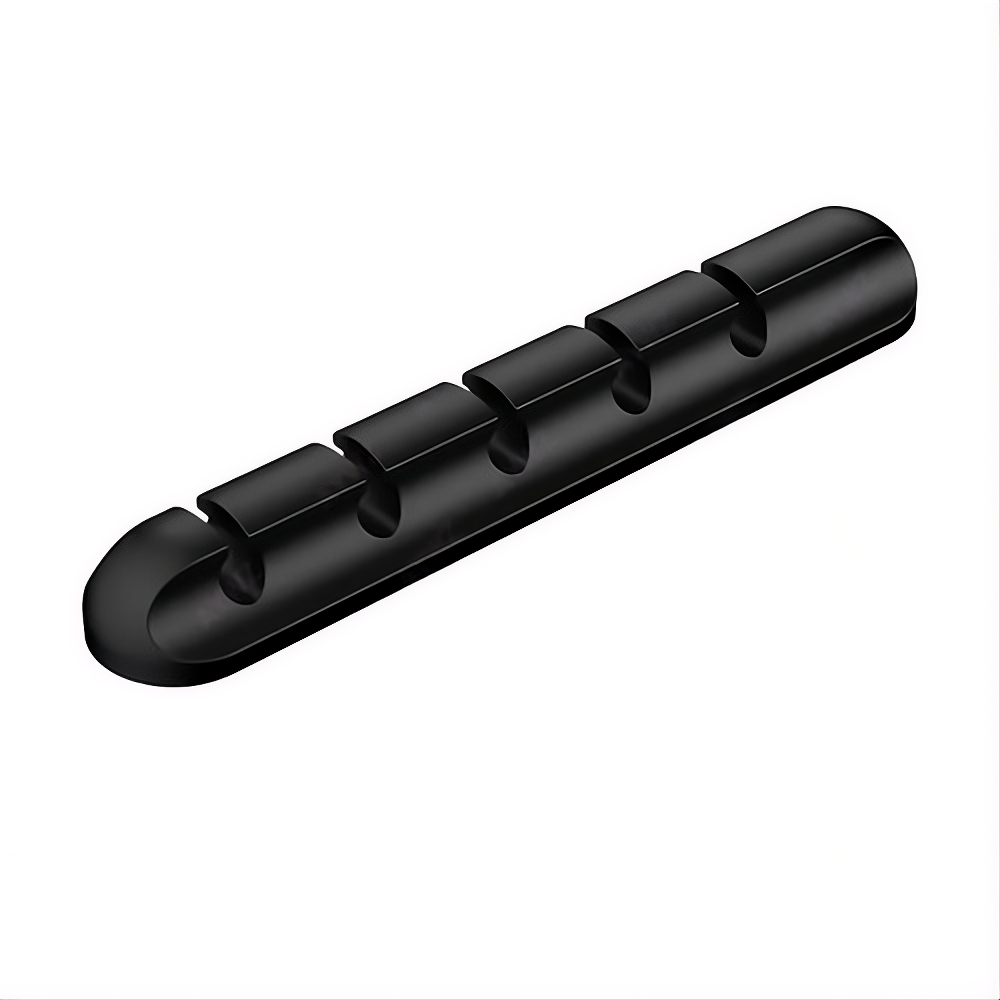 Silicone Adhesive Desktop Cable Organizer - 5-Slot & 7-Slot Wire Management Clips