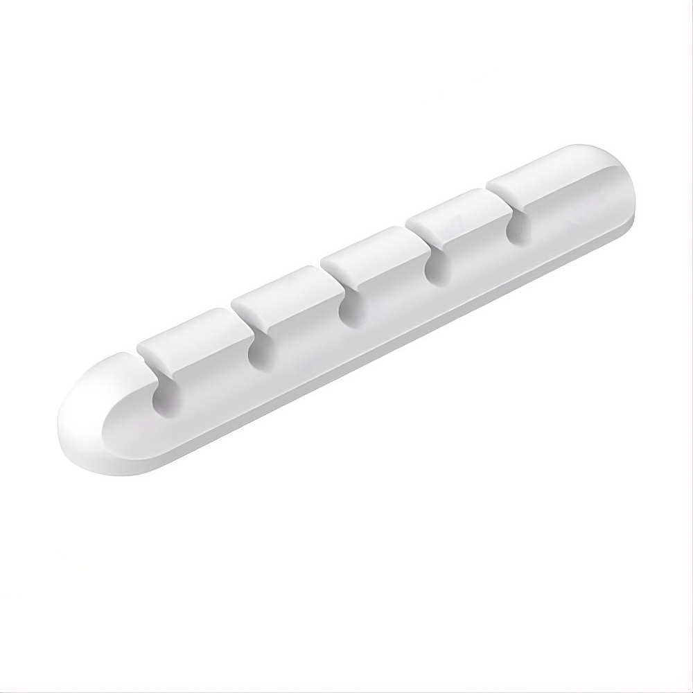 Silicone Adhesive Desktop Cable Organizer - 5-Slot & 7-Slot Wire Management Clips