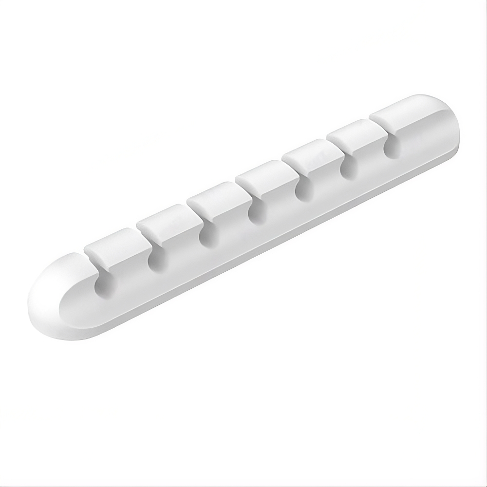 Silicone Adhesive Desktop Cable Organizer - 5-Slot & 7-Slot Wire Management Clips